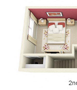 3D Caraway 3D Caraway 1 bedroom townhome. 1st floor eat-in kitchen-living-half bath. 2nd floor bedroom, full bath double vanity. Expansive walk-in closet. In-unit laundry