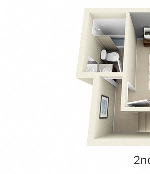 3D Juniper 3D Juniper 1 bedroom townhome. 1st floor eat-in kitchen-living-laundry. 2nd floor bedroom-full bath-closet.