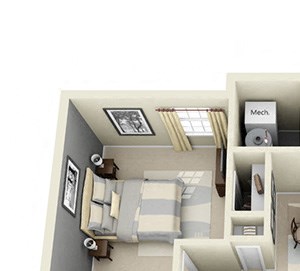 3D Brookhaven 3D Brookhaven 1 bedroom apartment. Kitchen with in-unit laundry. dining-living area. 1 full bath. walk-in closet. patio/balcony