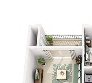 Leda 3D. 2 bedroom apartment. Kitchen with bartop open to living/dinning rooms. 2 full bathroom, double vanity in master. Walk-in closets. Patio/balcony.