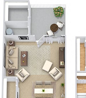Oxford 3D Oxford 3D. 2 bedroom townhome. Kitchen, living and dinning rooms. 1 full bathroom + powder room. Patio/balcony.