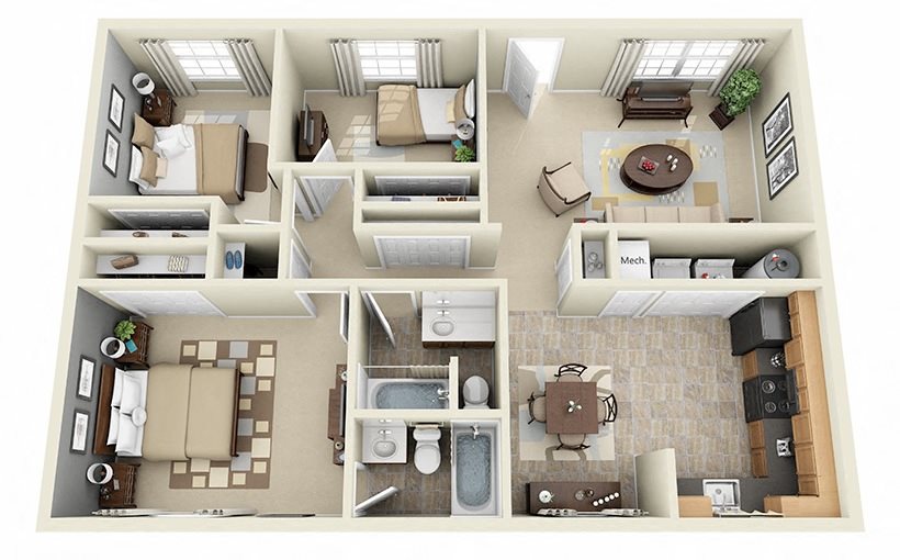 Floor Plans of Springfield Apartments in Henrico, VA