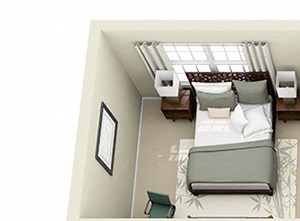 The Cottonwood 3D The Cottonwood 3D. 2 bedroom apartment. Kitchen open to living/dinning room. 1 full bathroom + powder room. large closets. Patio/balcony.