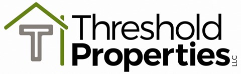 A logo for Threshold Properties, LLC, featuring a house and a key.