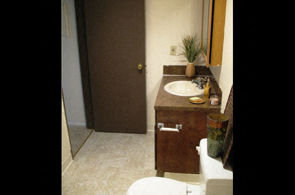 a bathroom with a sink and a toilet