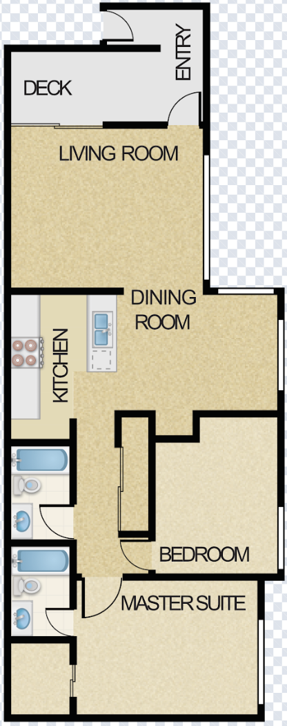 2 Bed 2 Bath - E