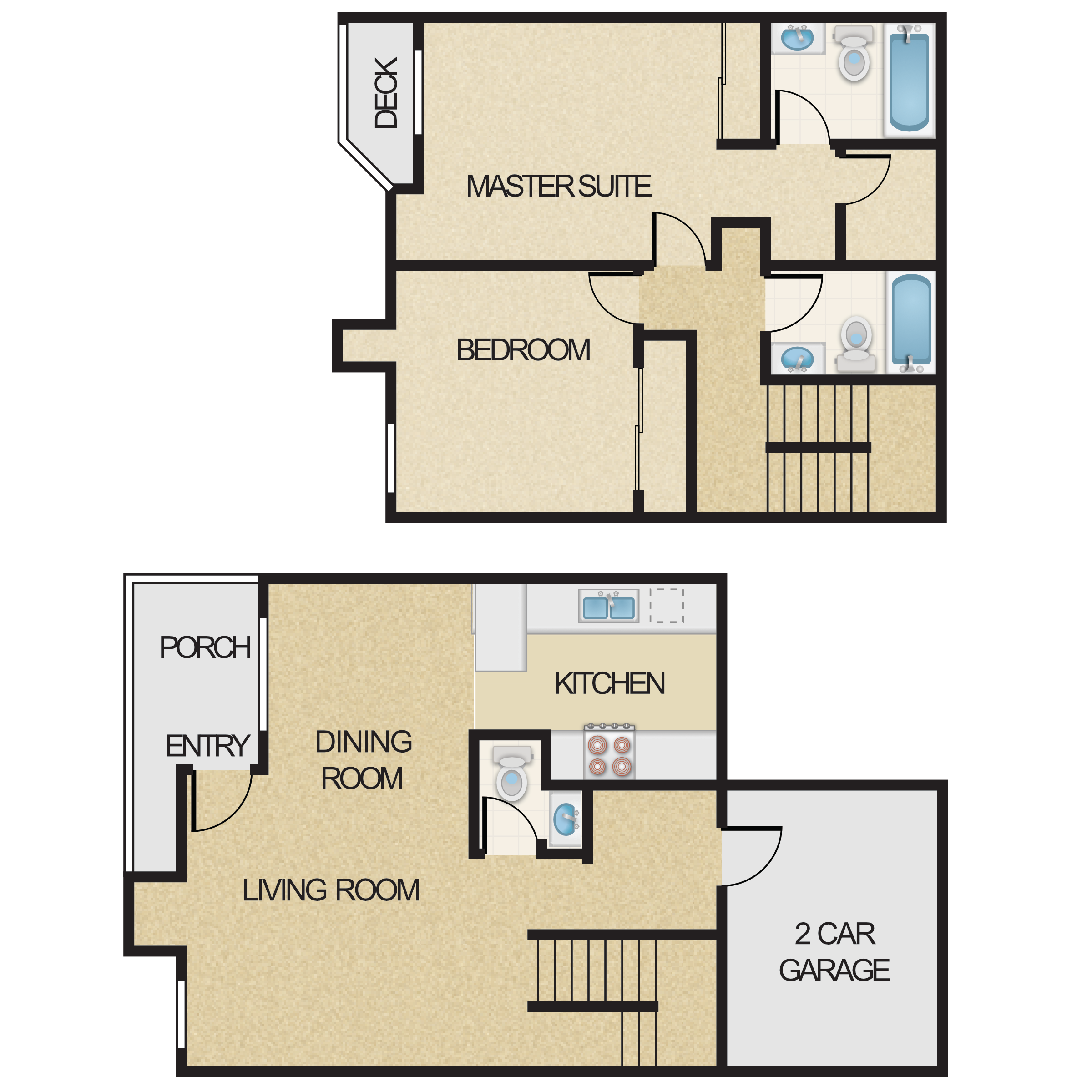 2 Bed 2 Bath - F