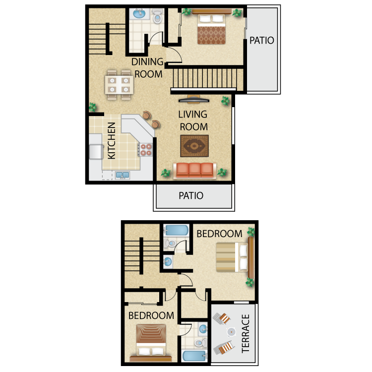 Three Bed Two and Half Bath