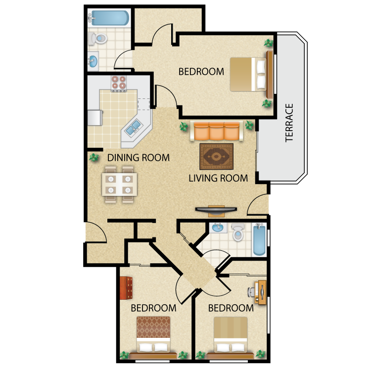 Three Bed Two Bath