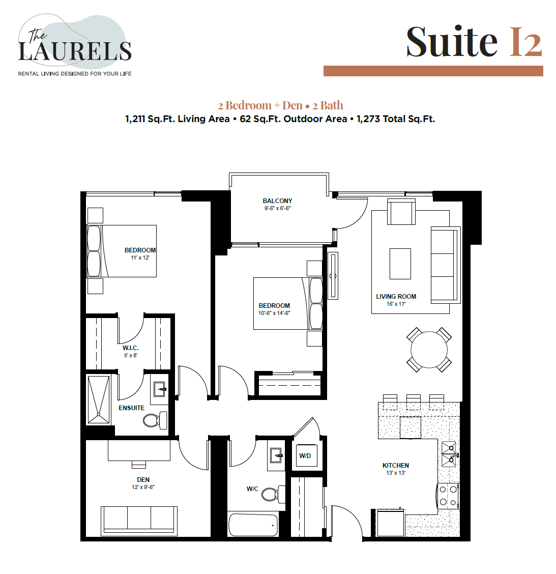 I2 - 2 Bedroom Plus Den
