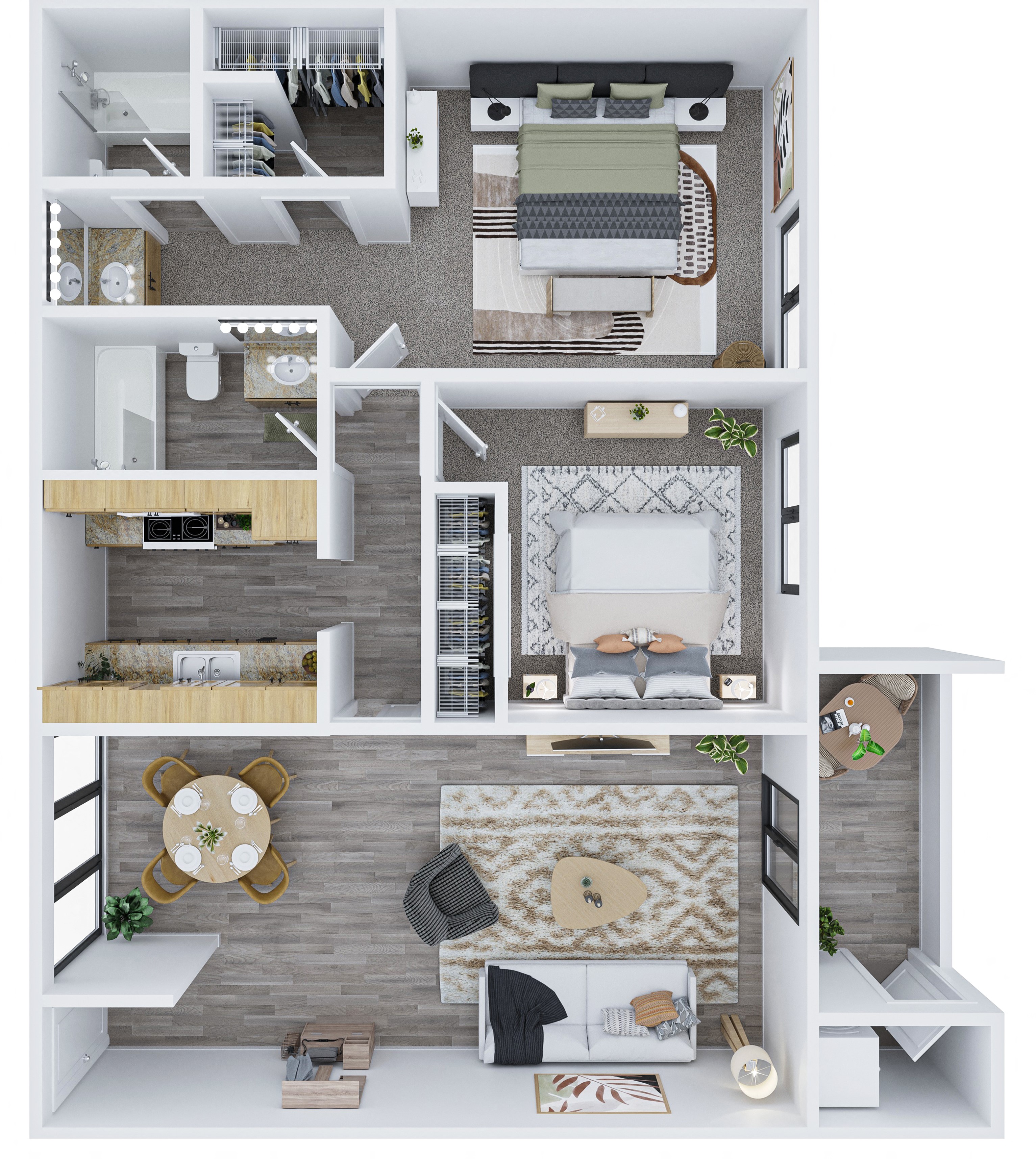 Two Bedroom Two Bathroom Floor Plan at The Viridian, Scottsdale, AZ