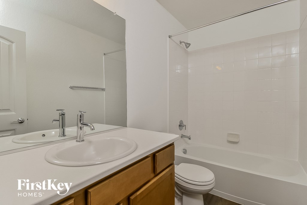 a bathroom with a sink and a toilet and a shower