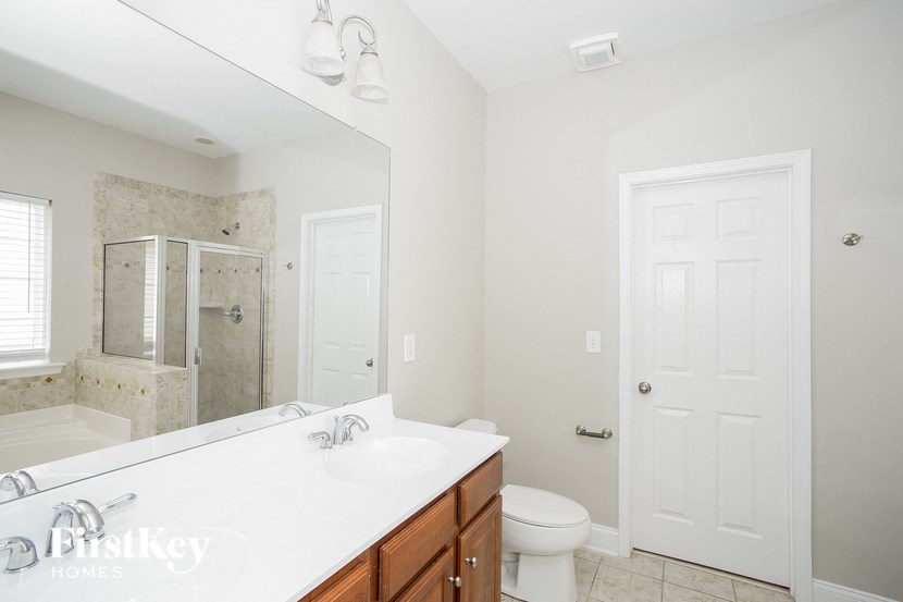 a bathroom with a sink and a toilet and a mirror