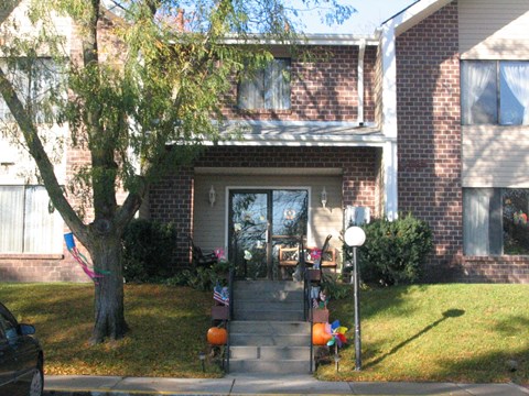 the front of our house decorated for halloween