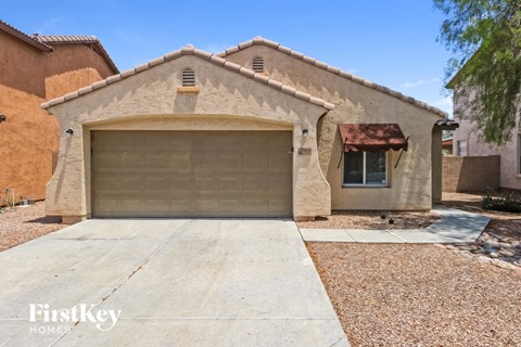 a garage door on the side of a house