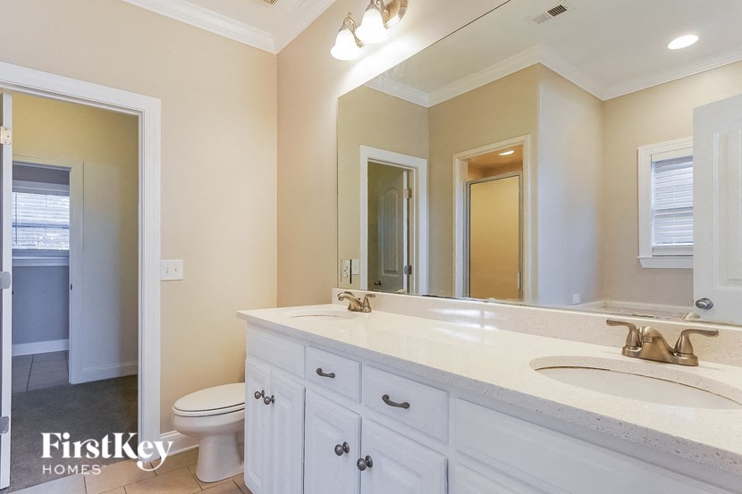 a bathroom with a sink and a mirror and a toilet