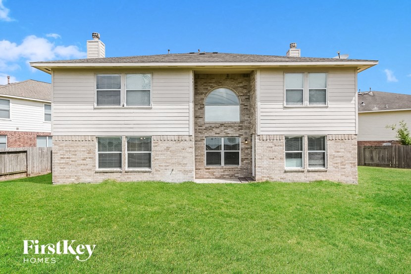 a brick and on a green lawn