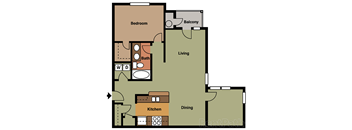 1 bedroom with den at the Haven at Market Street Station Johnson City, TN