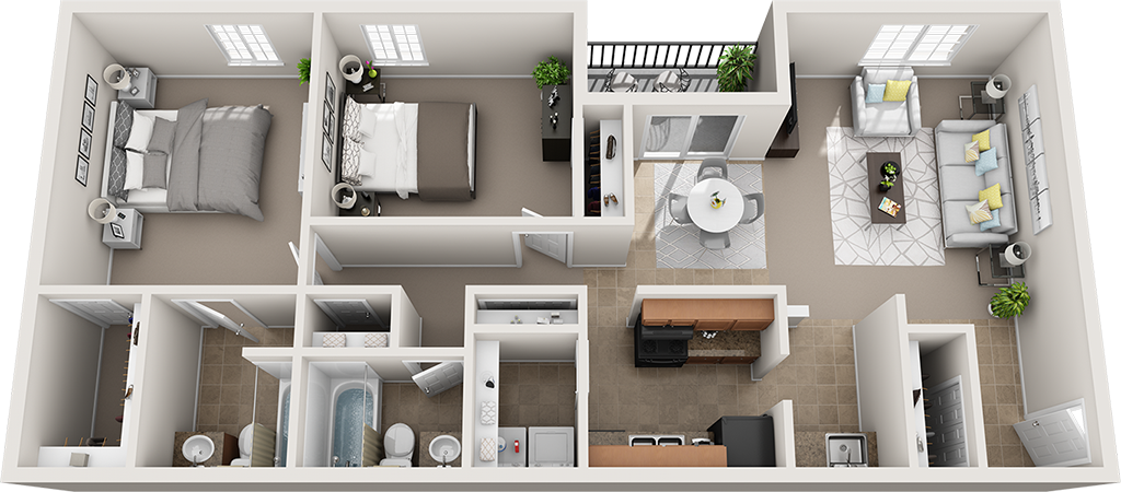 Garden II Floor Plan at Sienna Ridge, Chamblee, GA, 30345