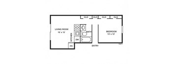 1 Bed 1 Bath The Maple Floor Plan at Coach House, Massachusetts, 01824