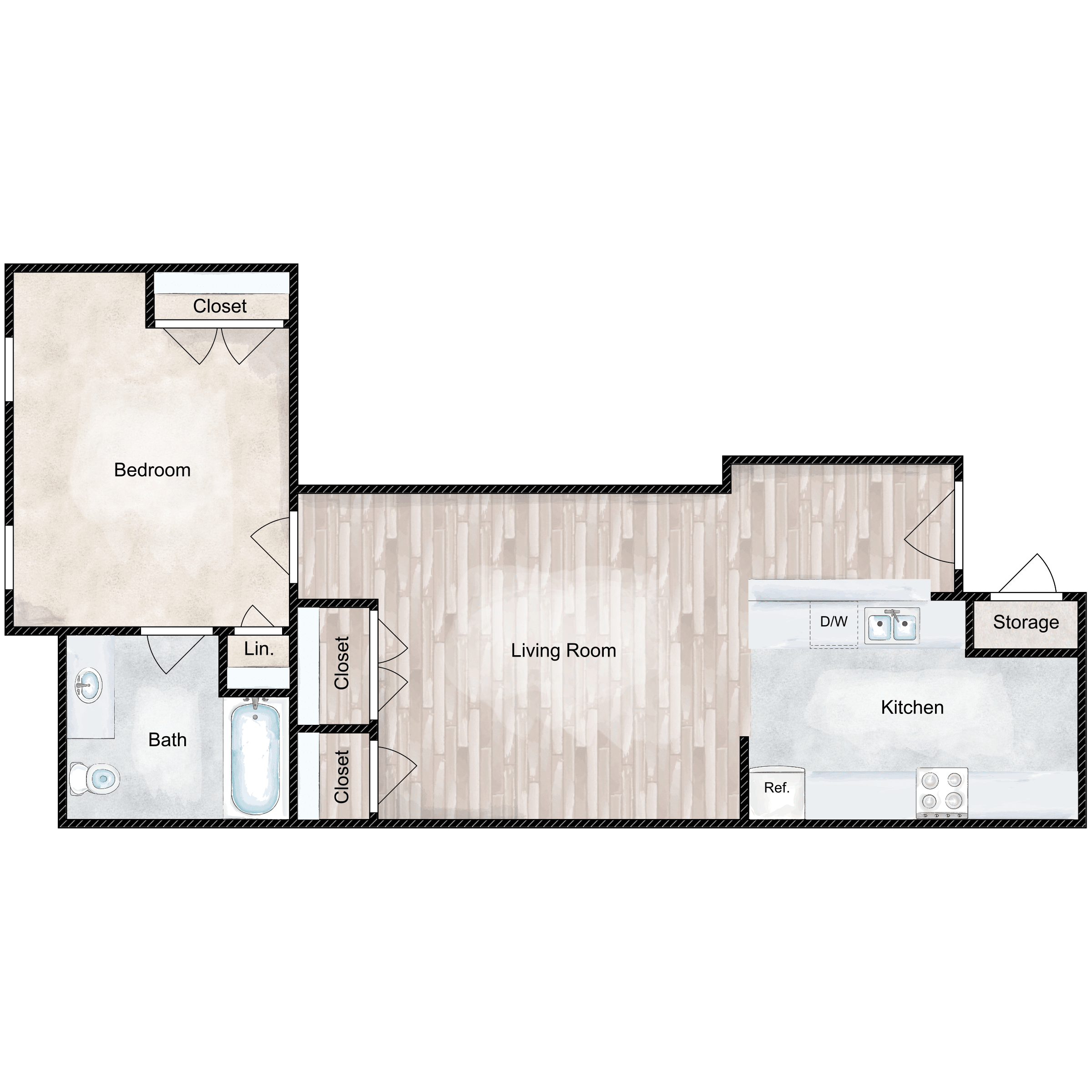 The Darby - 1x1 680 Sq Ft