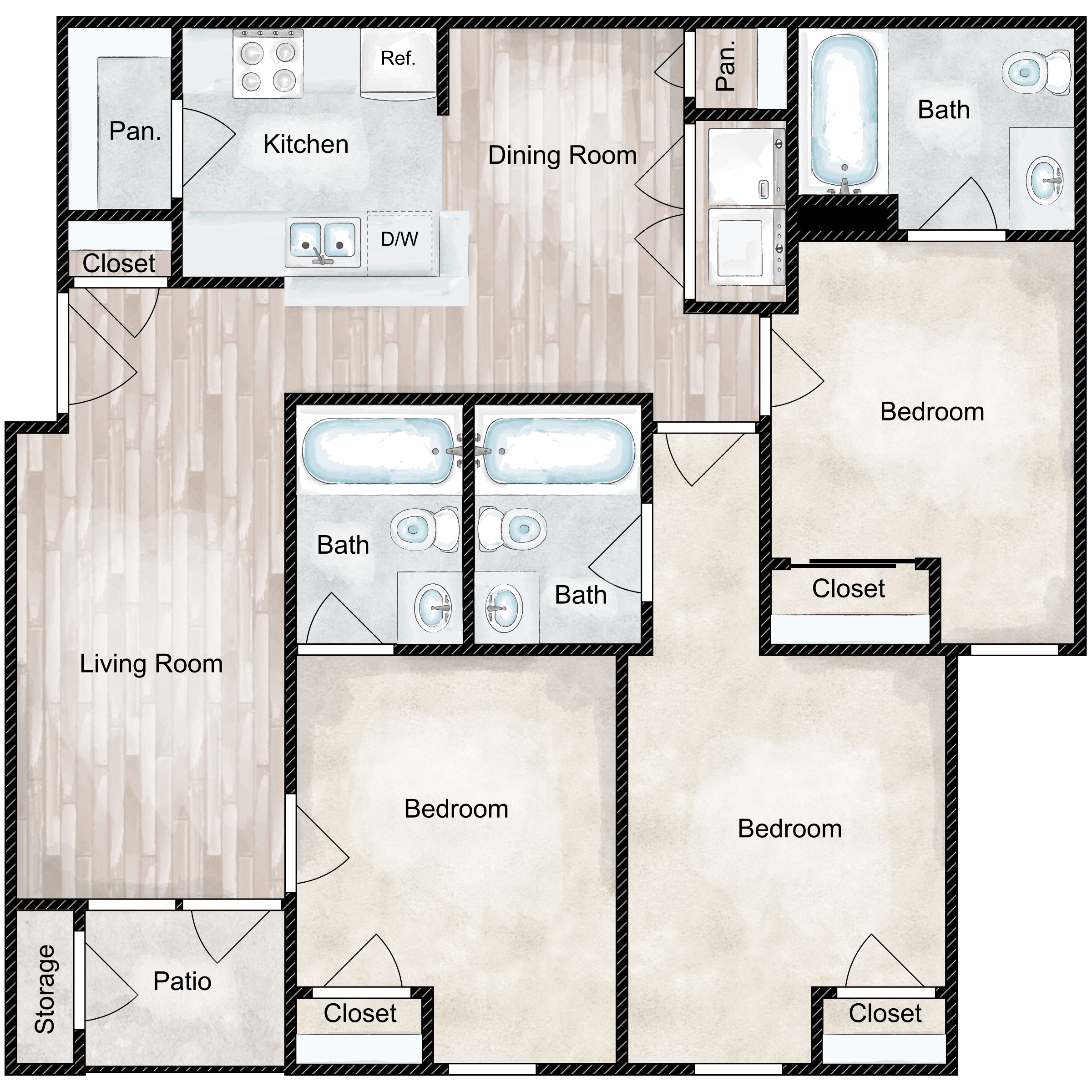 The Montana - 3x3 1,256 Sq Ft