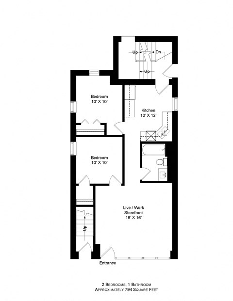 a floor plan of a house with a bedroom and a living room