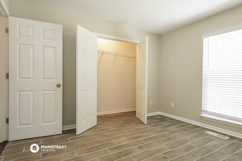 the closet in the master bedroom of this 2500 sq ft house