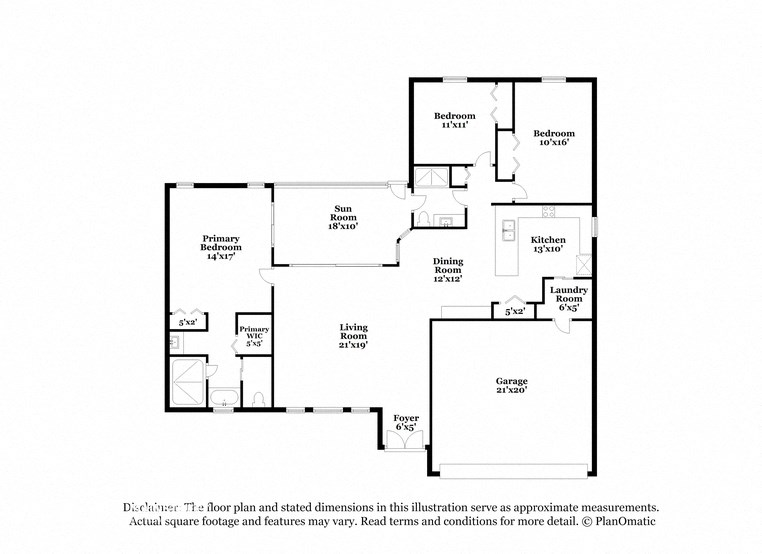 the schematic floor plan of the residence
