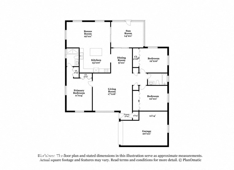 this floor plan is an approximation of our floor plan and may not include all measurements