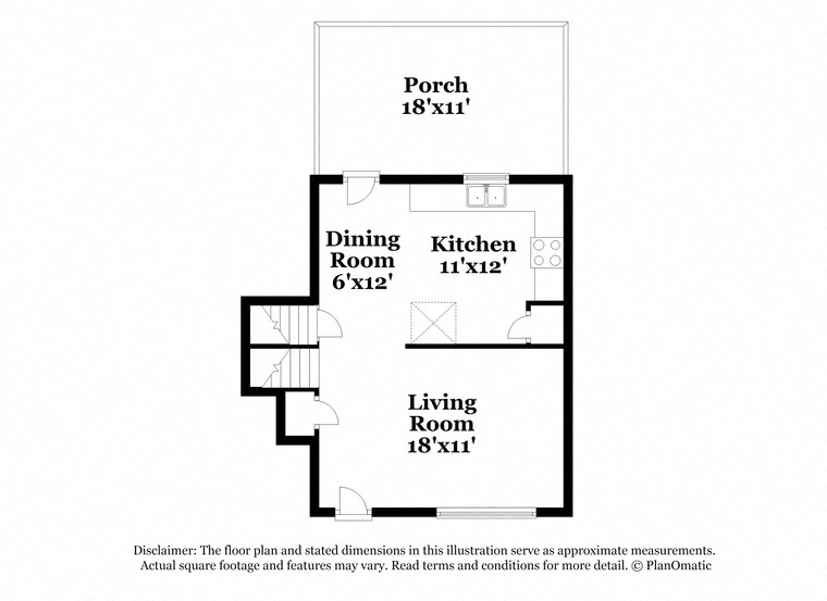 a floor plan of a house with a living room and a dining room