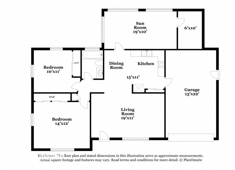 a floor plan of a house with bedrooms and a living room