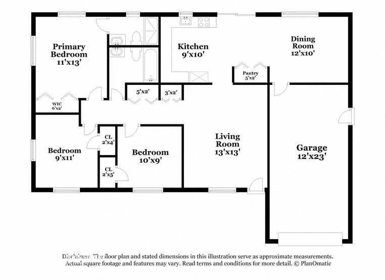 a floor plan of a house with bedrooms and a living room