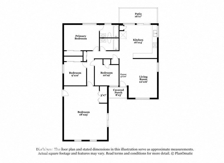 this floor plan is an approximation of our floor plan and may not include all measurements