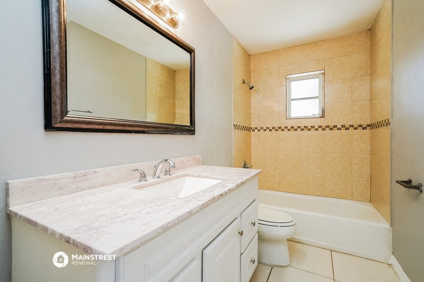 the bathroom is clean and ready to use