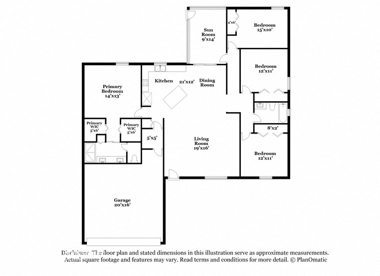 the schematic floor plan of the residence