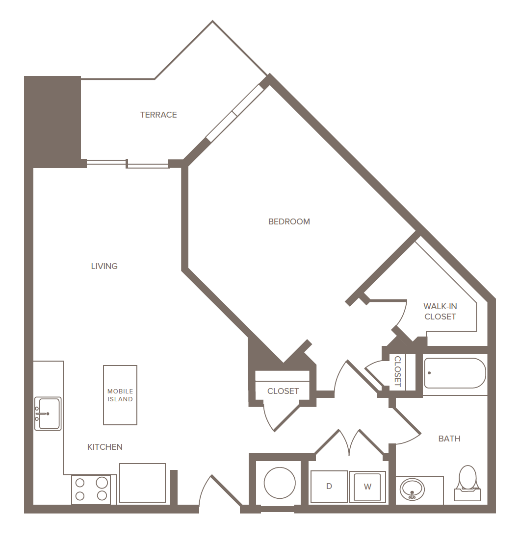 1 Bed/1 Bath-F