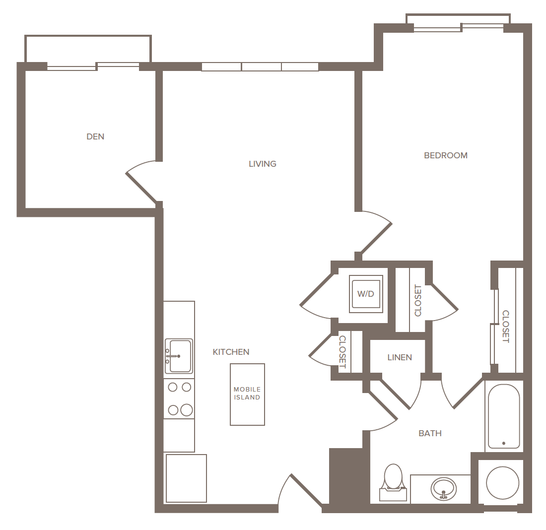 1 Bed/1 Bath Den-M