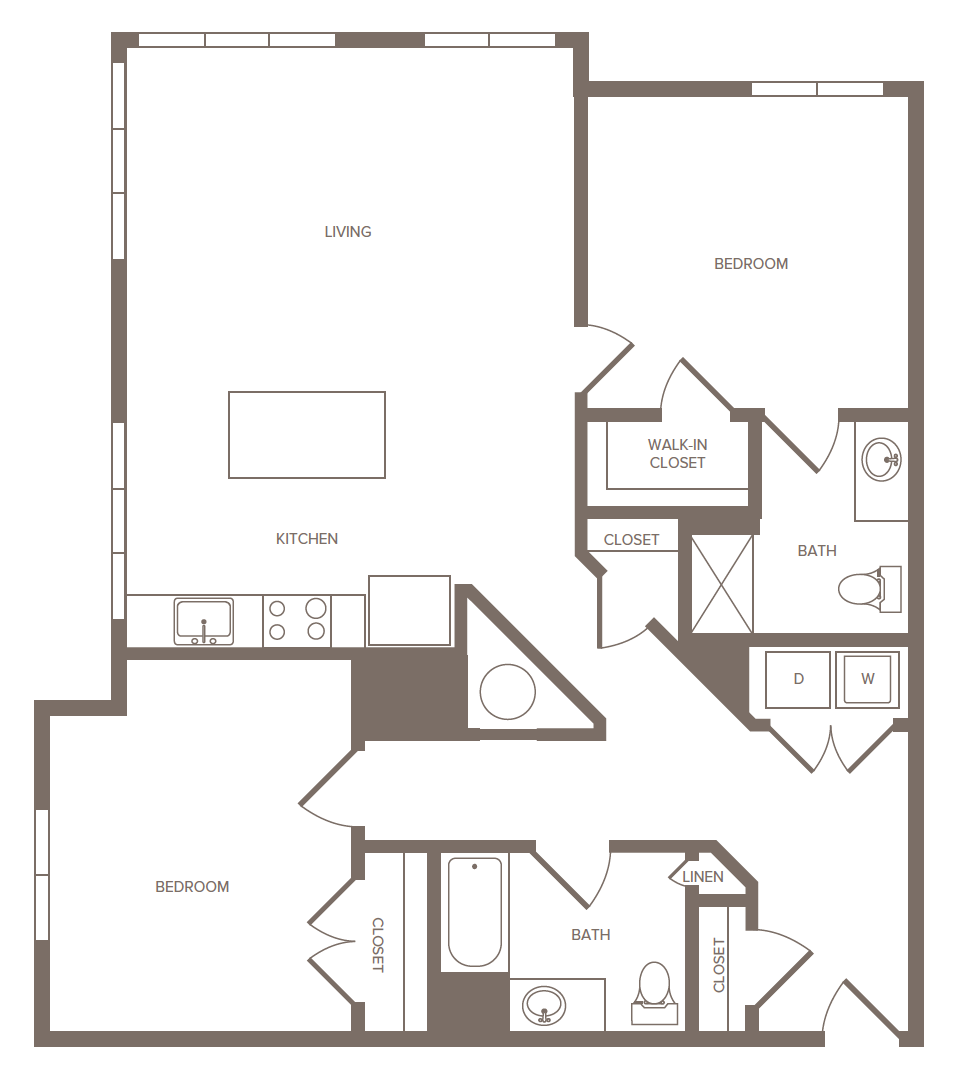 2 Bed/2 Bath-M