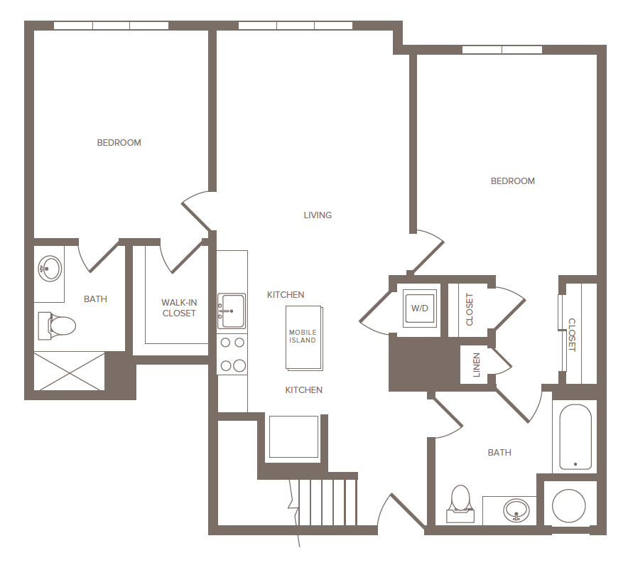 2 Bed/2 Bath-E