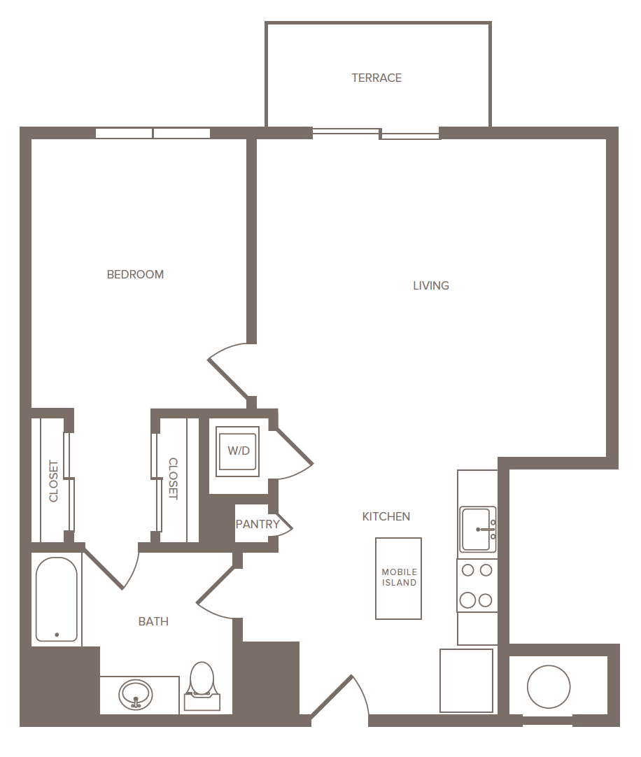 1 Bed/1 Bath-J