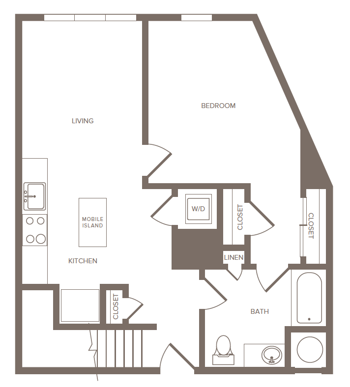1 Bed/1 Bath-D