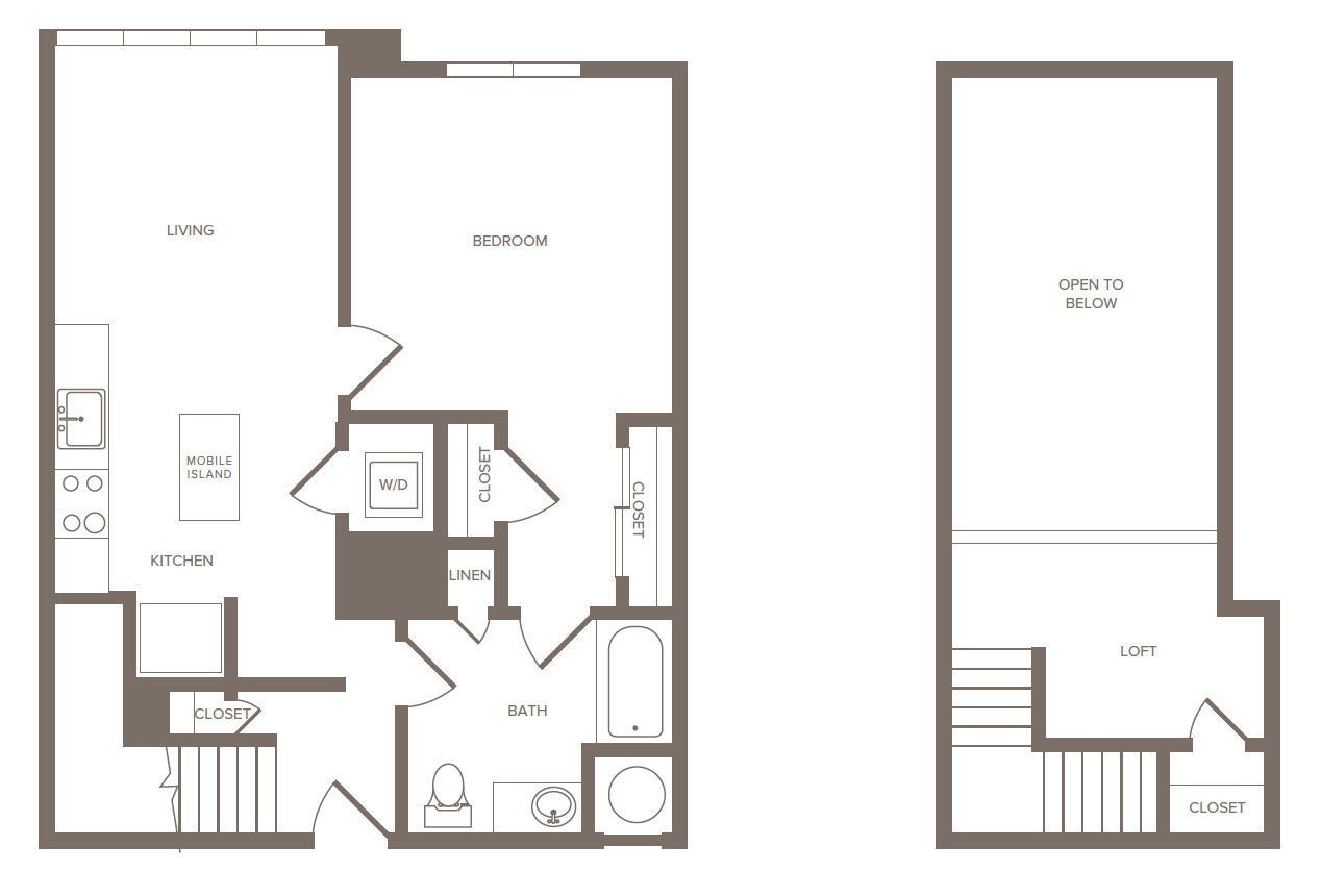 1 Bed/1 Bath Loft-E