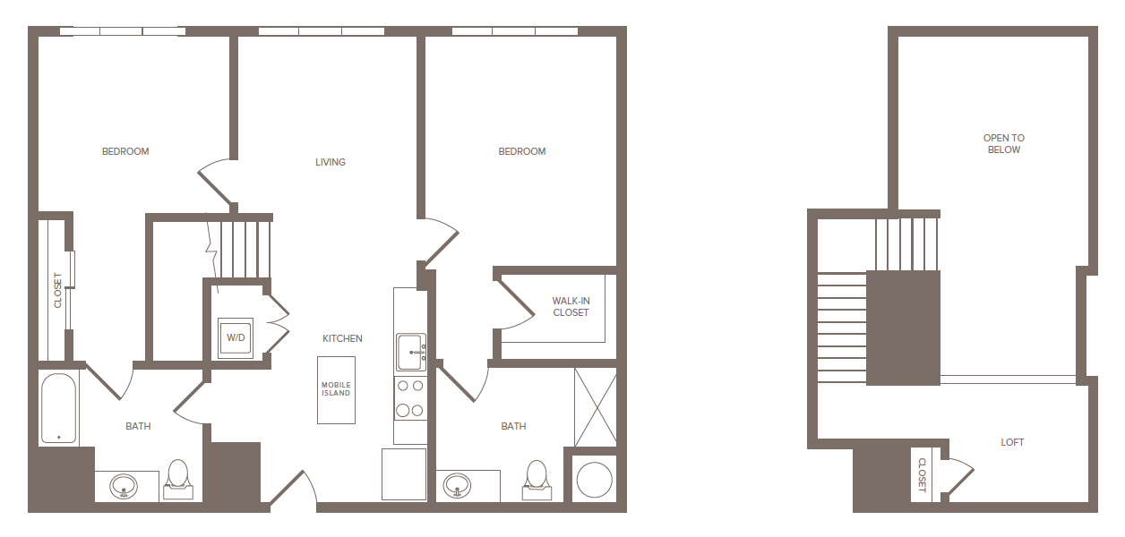 2 Bed/2 Bath Loft-H