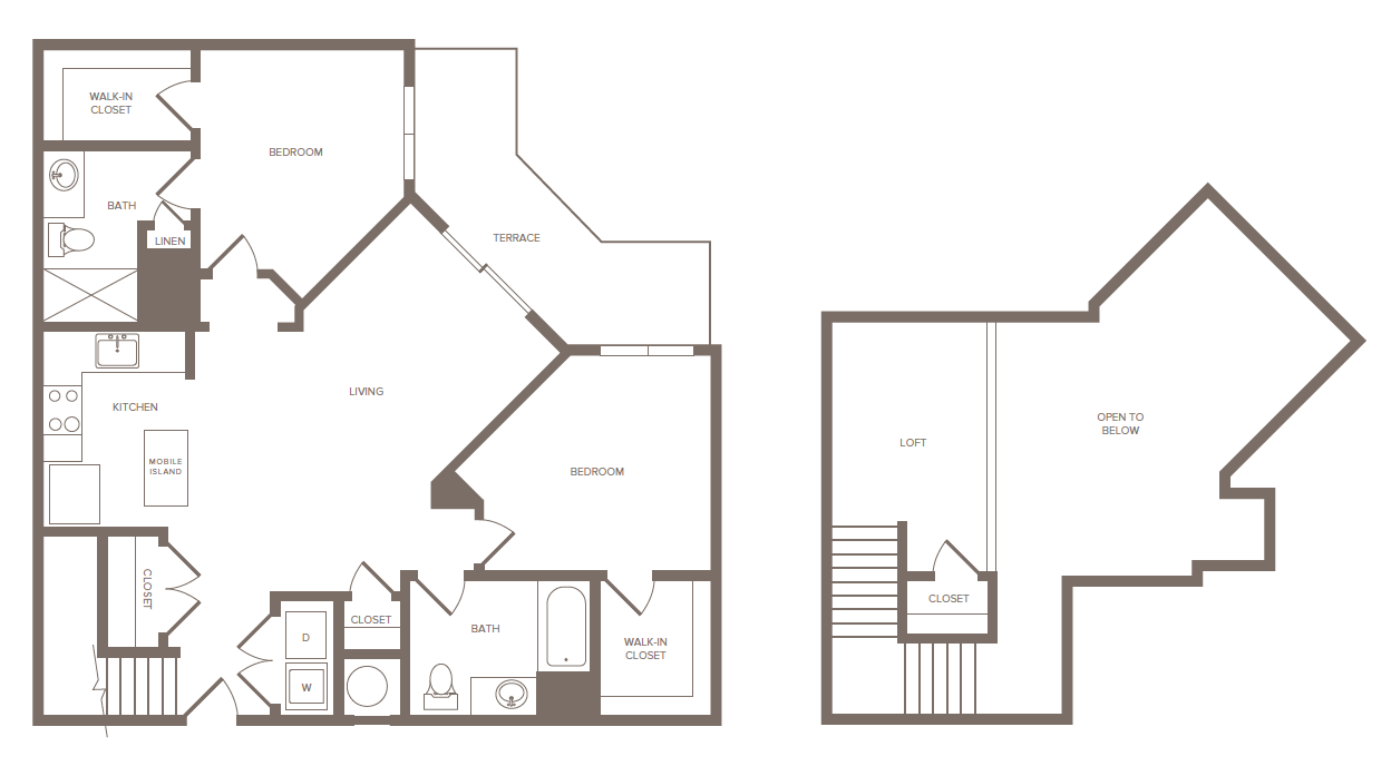 2 Bed/2 Bath Loft-I