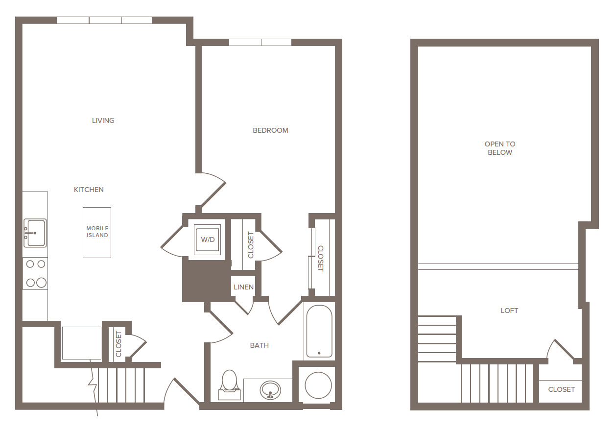 1 Bed/1 Bath Loft-N