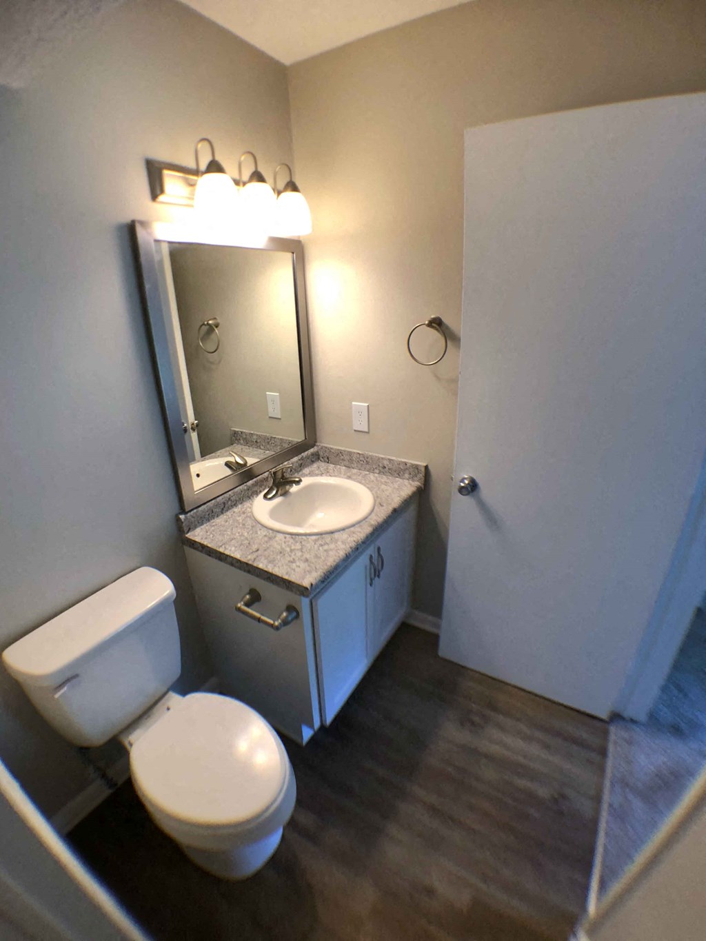 a bathroom with a toilet and a sink and a mirror