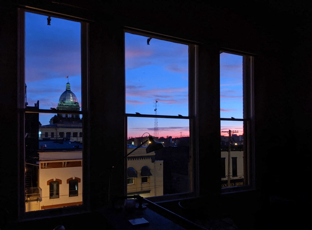 the view of the city from a window