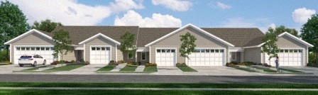 this image shows the front elevation of these house plans