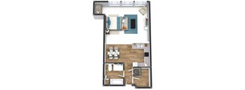 Studio on 7th Grand Floor Plan at The Lofts at Shillito Place, Cincinnati, Ohio